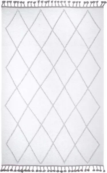 Moretti Trio Nakışlı 11704-A Beyaz Modern Halı